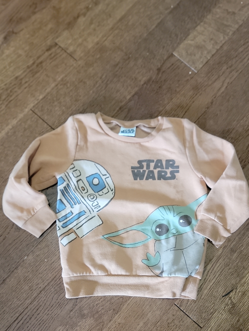 Star Wars Brown Kids Sweatshirt with Baby Yoda & R2-D2 Graphics
